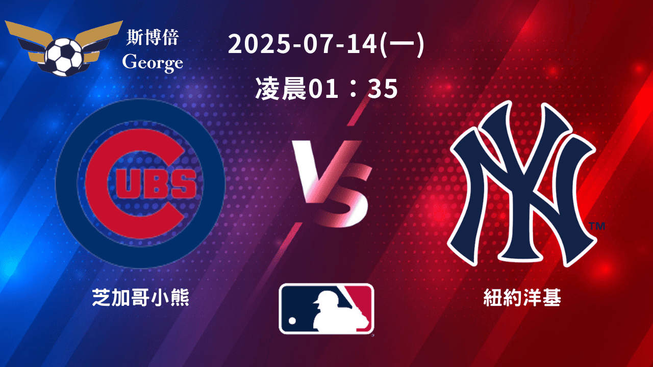 MLB》芝加哥小熊 vs 紐約洋基 ｜賽事預測｜運彩分析｜喬治分析