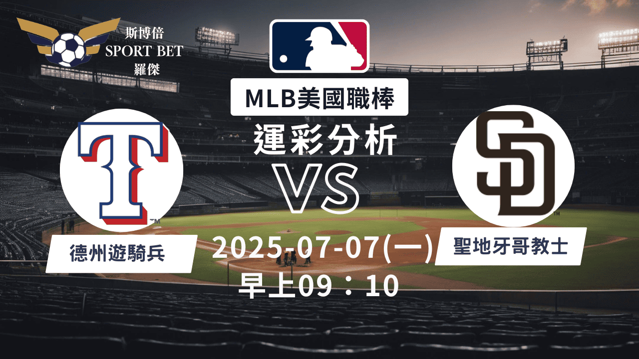 MLB》遊騎兵vs 教士 ｜賽事預測｜運彩分析